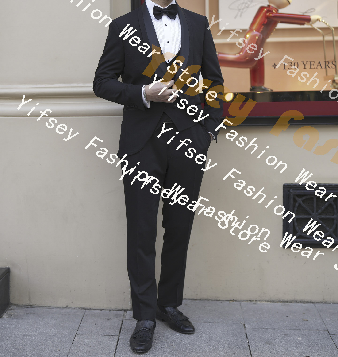 Men Grooming Outfit - Çift Şal Yaka Tam Erkek Takım