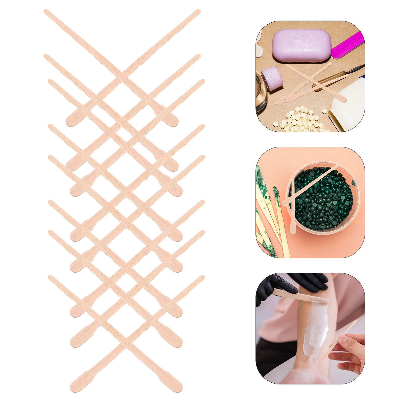 Hair Wax Stick - 1000 Adet Ahşap Ağda Çubuğu, Pürüzsüz