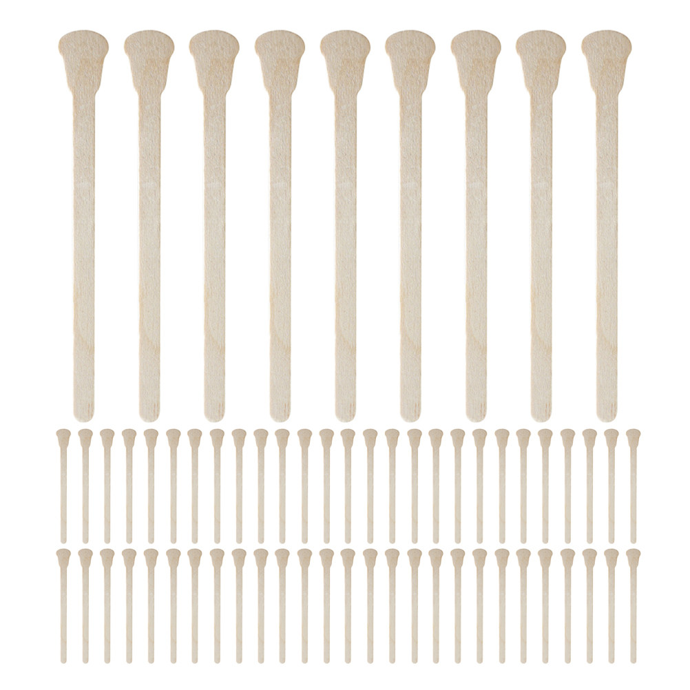 Hair Wax Stick - 100 Adet Sağlam Ahşap Balmumu Çubuğu